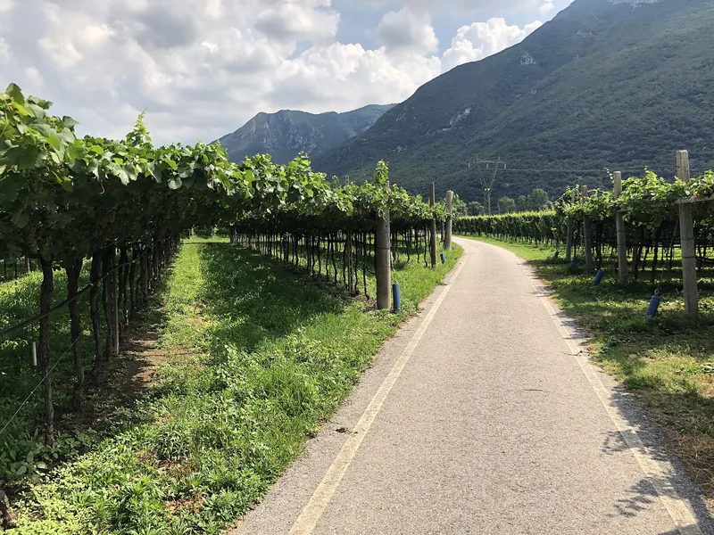 Radfahren: der Weg Affi–Rivoli–Caprino